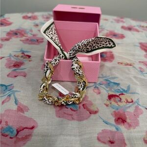 Special Piper.K Leopard Print Bracelet- Scarf with Gold Chain